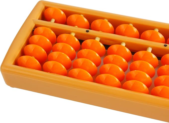 Larcele Bead Arithmetic Counting Abacus with Reset Button,13 Column SP-02 (Yellow 2)