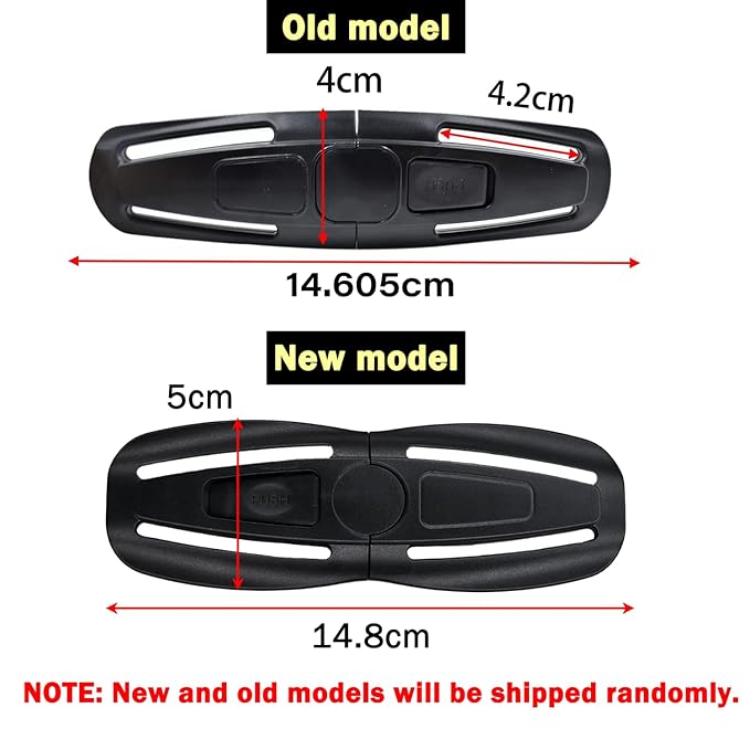 2 Pcs Seat Chest Harness Clip Seat Buckle Lock Stroller Chest Clip Universal Replacement for Baby and Kids Trend,Adjustable Guard (Black)