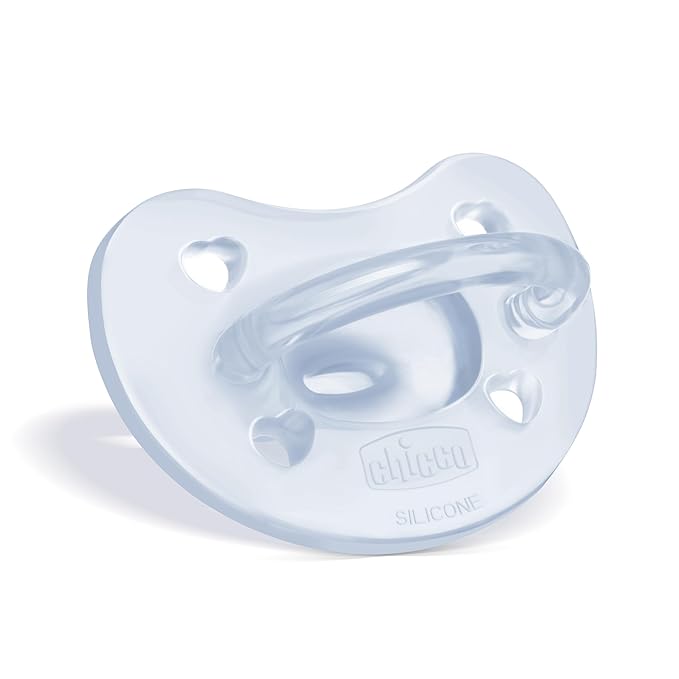 Chicco PhysioForma Orthodontic Pacifier for Babies 0-6 Months, 100% Soft Silicone, BPA Free & Breathing Support, 2-Pack with Sterilizing Case, Light Blue/Green