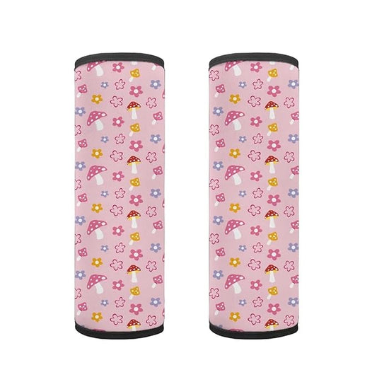 AFPANQZ Auto Seat Belt Covers for Kids Girls 2 Pack Safety Seatbelt Pad Cushion Mushroom and Floral Seatbelt Covers Portect Neck Shoulder Support Seatbelt Pillow Backpack Shoulder Straps Pads