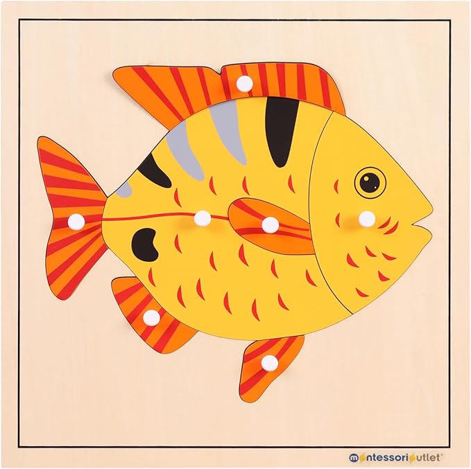 Montessori Outlet Fish Puzzle for Children 3-6 Years Montessori Education at School and Home