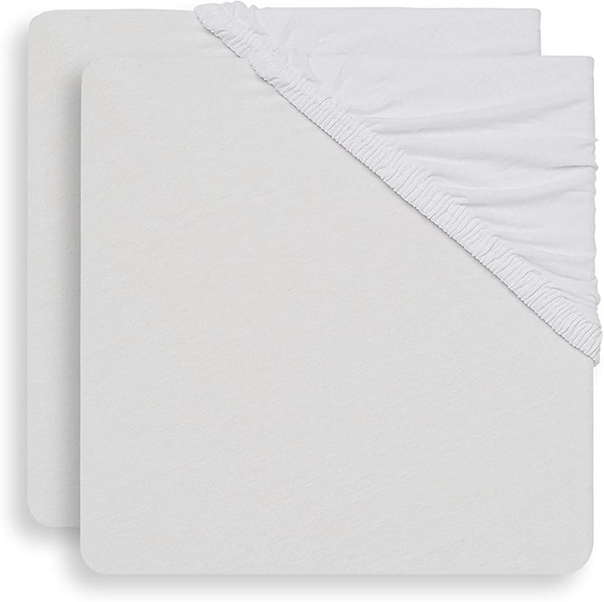 Jollein Fitted Sheet Jersey Playpen Mattress (75 x 95 cm, White)