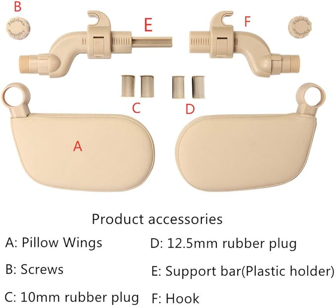 Car Headrest Pillow, 360°Adjustable PU Leather Car Seat Head Neck Support Rest Cushion Both Kids Adults for Travel Sleeping
