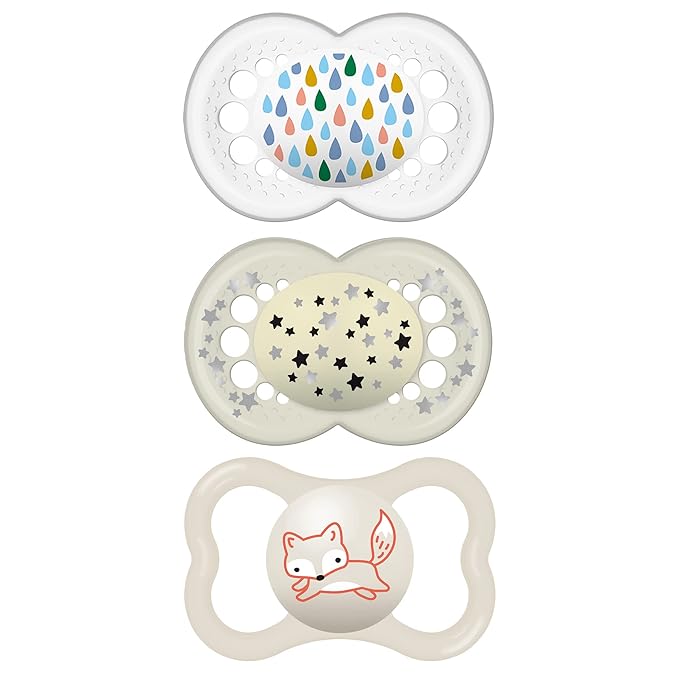 MAM Air Day & Night Baby Pacifier, for Sensitive Skin, Glows in The Dark, 16+ Months, Baby Boy, 4 Count & Variety Pack Baby Pacifier, 16+ Months, Includes 3 Types of Pacifiers