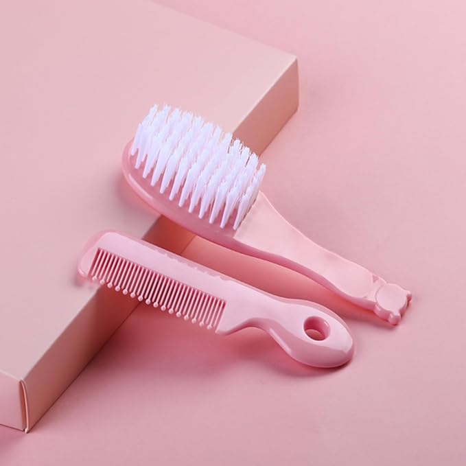 Newborn Caps Brush Soft Hair Brush Hair Comb Set Travel Hair Comb For Baby Toddler Bathing Head Massage