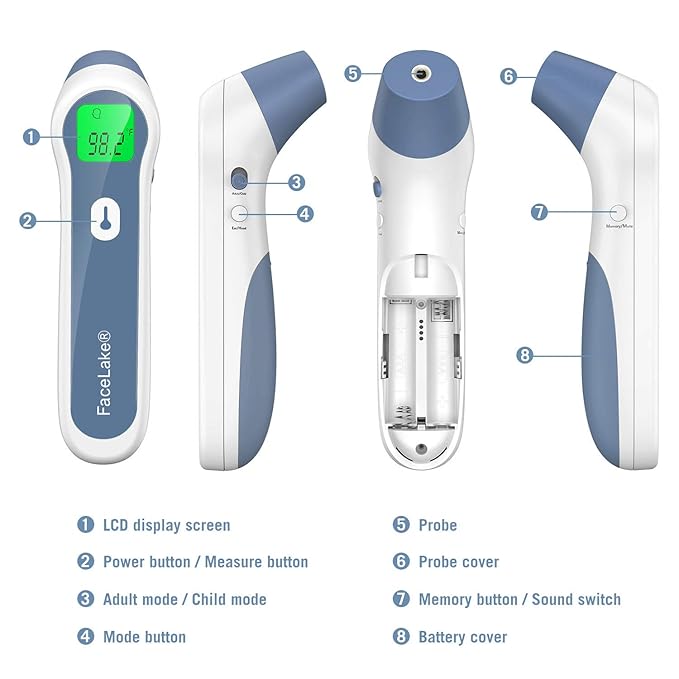 ® FT98 Non Contact Dual Mode Infrared Thermometer for Forehead and Ear