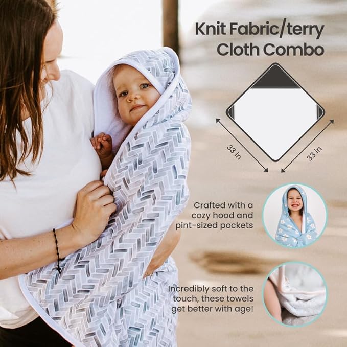 Copper Pearl Hooded Bath Towels Premium Knit/Terry Cloth Baby Towels with Hood, Pockets, and Cool Designs - Great to Gift and Make Bath Time Fun - Baby Bath Towel, Goosie