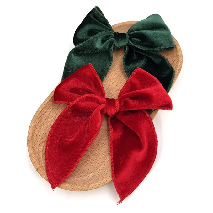 Pack of 24 Velvet Fable Bow Hair Clips for Women, Toddlers, and Kids - Alligator Hair Clips Hair Accessories (Velvet)