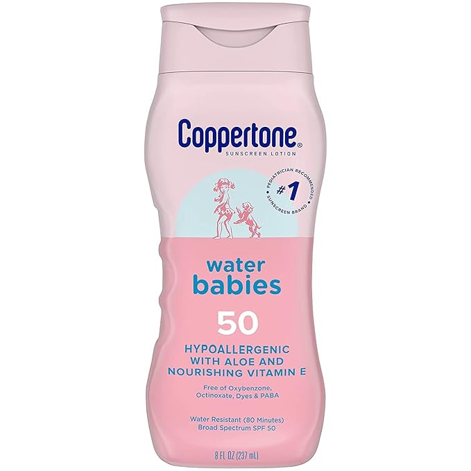Coppertone WaterBabies Sunscreen Lotion SPF 50, 8 oz (Pack of 3)