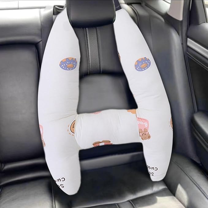 Generic Kids Car Seat Head Support H Shape Kids Neck Pillow - Kid Car Sleeping Head Support, 28x22in Car Travel Pillow with Headrest for Kids and Adults for Head, Neck, Arm Supports, bear