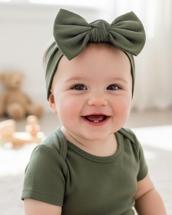 Baby Girl Headbands-Infant,Toddler Cotton Handmade Hairbands with Bows Child Hair Accessories