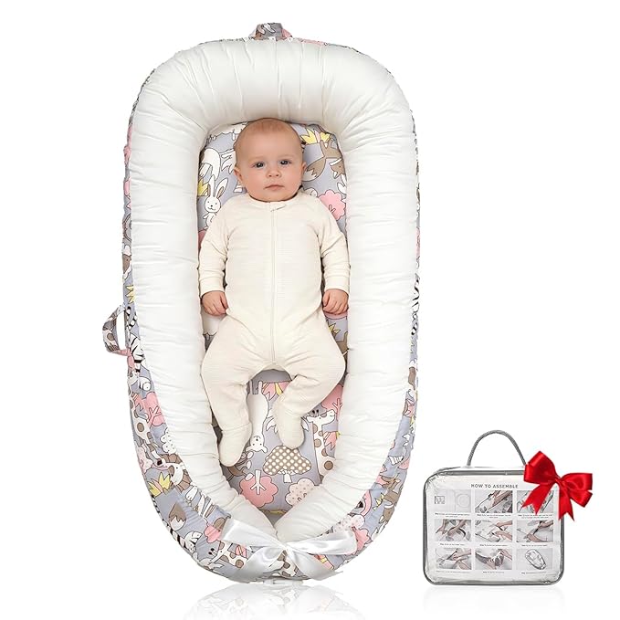Baby Support Cushion | Organic Cotton Infant Support Cushion | Reversible, Adjustable & Portable Floor Cushion | Soft, Breathable, Washable Cover