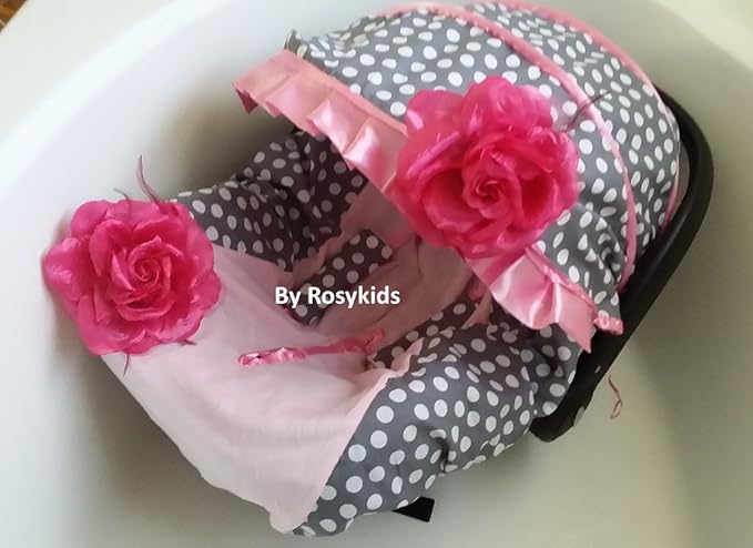 Rosy Kids Infant Carseat Canopy Cover 3 Pc Whole Caboodle Baby Car Seat Cover Kit Cotton C040200
