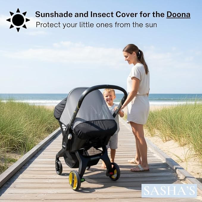 SASHA'S Sunshade & Insect Cover Compatible with The Doona Infant Car Seat Stroller (Stroller not Included)
