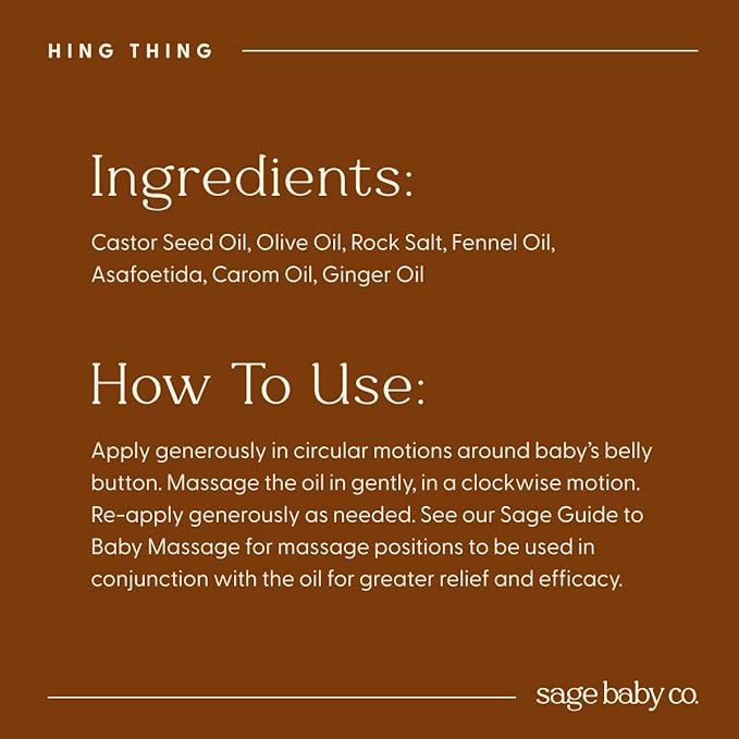 Hing Thing | Natural Belly Comfort Roll On Oil | Infant Gas Relief | Baby Gas Relief Rub for Belly Massages Made with All Natural Ingredients | Mess Free Oil On Roll