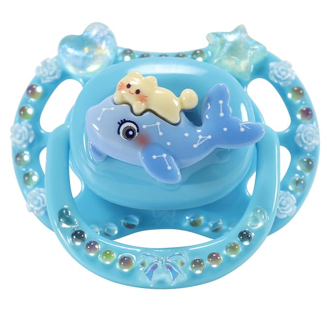 CutiePlusU Adult Sized Pacifier Dummy DIY Handmade Big Shield- Blue