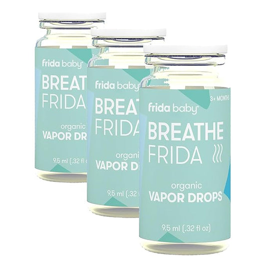 Frida Baby Breathefrida Vapor Bath Drops, Baby-Congestion Relief with Eucalyptus Essential Oil for Humidifier, Aromatherapy Oil Help Baby Breathe Easy (Pack of 3)