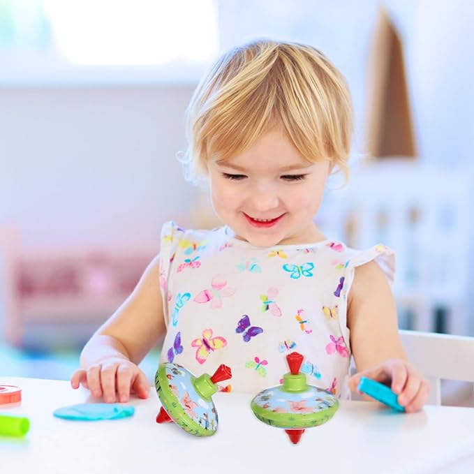 1pcs Spinning Tops for Kids: Traditional Metal Spinning Top Toy for Girl Boy Educational Kindergarten Toys Party Favors
