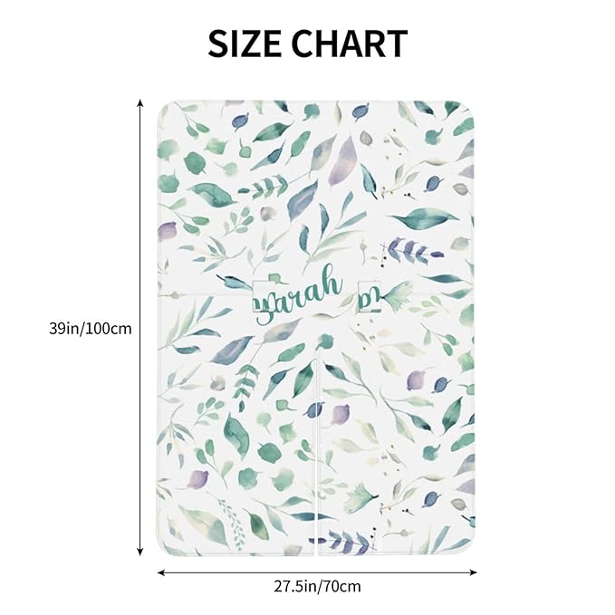 Personalized Eucalyptus Baby Infant Car Seats Canopy for Baby with Name, Custom Greenery Plants Lightweight Covers for Baby Boys Girls, Minky Nursing Breastfeeding Stroller Cover for Newborn