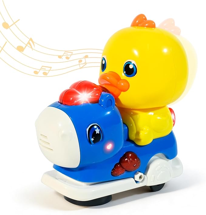 Baby Crawling Walking Toys for Toddlers with Adorable Shape, Musical Car Crawling Developmental Toys with Sounds and Lights, Ideal Gifts for Babies