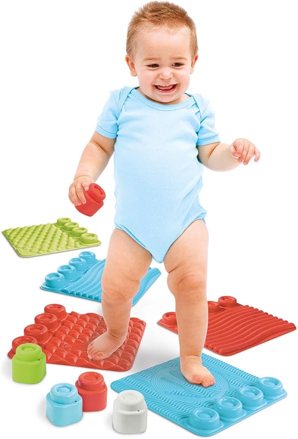 Clementoni- Soft Clemmy Touch, Crawl & Play Sensory Path: Safe & Fun Playmat for Crawling Babies & Toddlers, Develops Tactile Skills & Builds Imagination, 8 Maulticoloured Pieces (6+ Months)