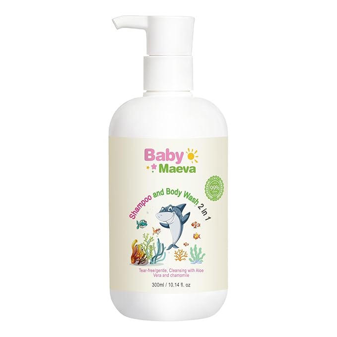 2-in-1 Shampoo and Body Wash for Babies and Kids of all Ages, Vegan, Tear Free, Hair and Body Cleanser, Dermatologically Tested | 10.4 Fl Oz | 300 ml