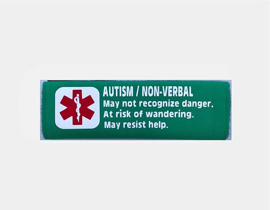 Carseat Harness Autism Non-Verbal 6 inch Medical Alert Emergency Strap Cover (Emerald Green)