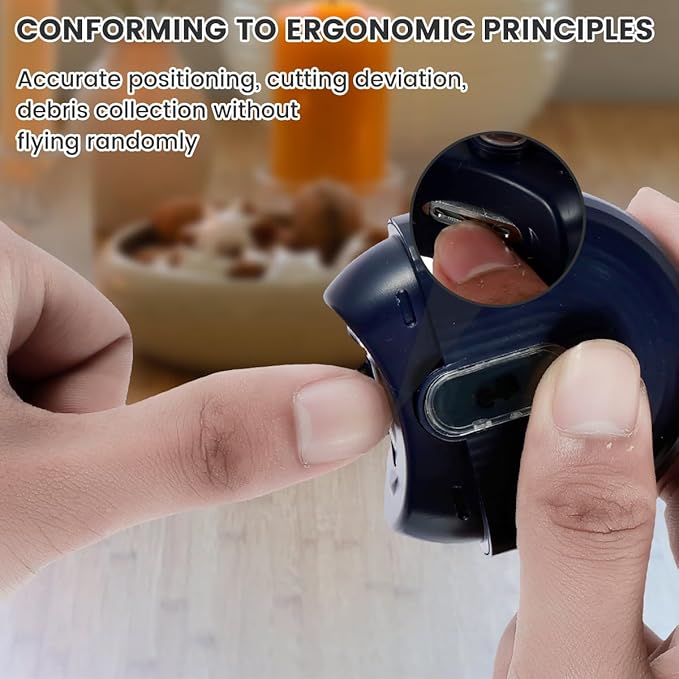 Electric Nail Clipper，Automatic Nail Trimmer with Nail Scraps Storage，with Light and 2 Speeds Nail Sharpener Rechargeable Nail Cutter Safety Fingernail Trimmer for Baby Kids Adults Seniors