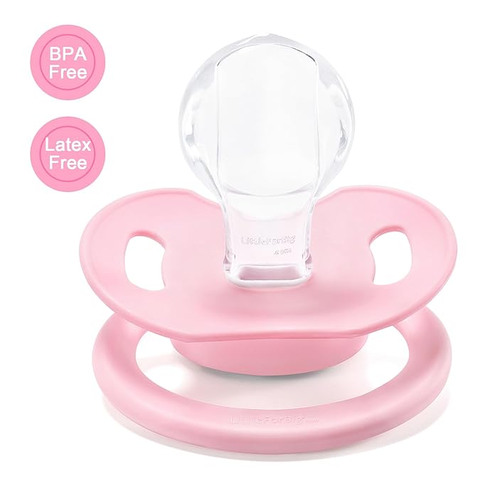 LittleForBig Bigshield Generation-II Adult Sized Printed Pacifier Trans Pride Pattern Pink