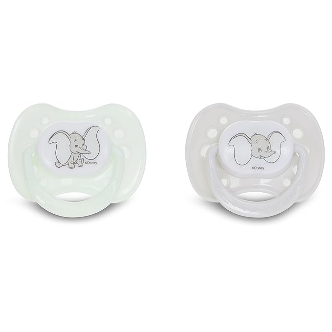 Disney Baby Bottles and Pacifiers Set – 2 Hourglass-Shaped 11oz Bottles + 2 Orthodontic Pacifiers – Officially Licensed Mickey, Minnie, Pooh & Dumbo Designs – BPA-Free Feeding Gift Set