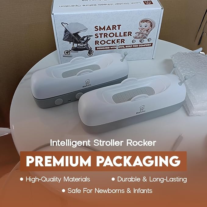 Smart Stroller Rocker for Baby – Automatic Parent-Like Rocking with Remote Control, 30/60/90 Min Timer, Type-C Rechargeable Battery (5 Hours), Fits Single-Wheeled Strollers