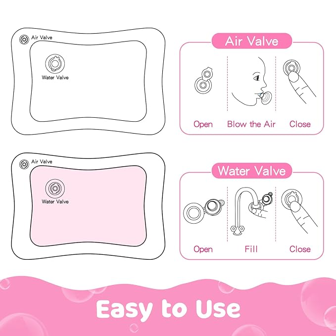 Yeeeasy Tummy Time Water Mat for Girl, Baby Girl Toys for 0, 3, 6, 9, 12 Months, Baby Girl Gifts, Develop Sensory Toys Kids' Indoor Climbers & Play Structures