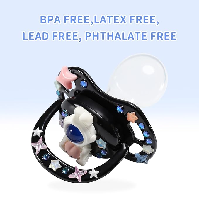 CutiePlusU Adult Size Pacifier DIY Big Shield Pacifier - Black