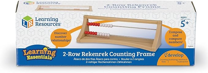 Learning Resources 2-Row Rekenrek Counting Frame, Early Math Skills, Addition/Subtraction, Ages 5+