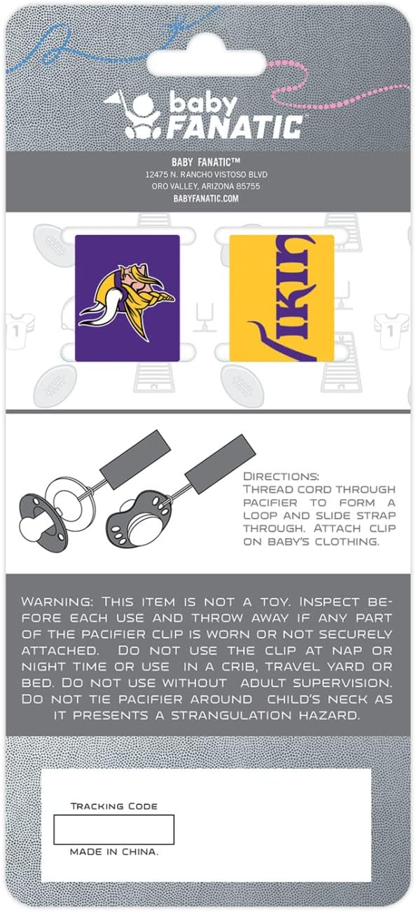 BabyFanatic Officially Licensed Unisex Pacifier Clip 2-Pack - NFL