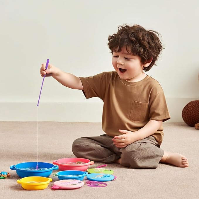Ipetboom 30pcs Magnetic Fishing Poles: Christmas Bathtub Game Toy with Magnet - Bathtime Pool Activity Rods for Kindergarten Preschool Girl Boy Birthday Party Toys Accessory