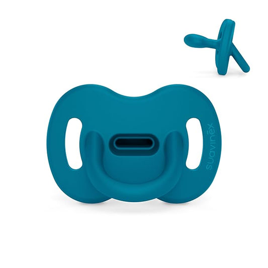 Color Essence SX PRO Silicone Baby Pacifier 1Pk, Made with 100% Soft Silicone, Baby Essentials Perfect for Breastfeeding Babies, Designed in Spain, 6-18 Mths, Deep Ocean