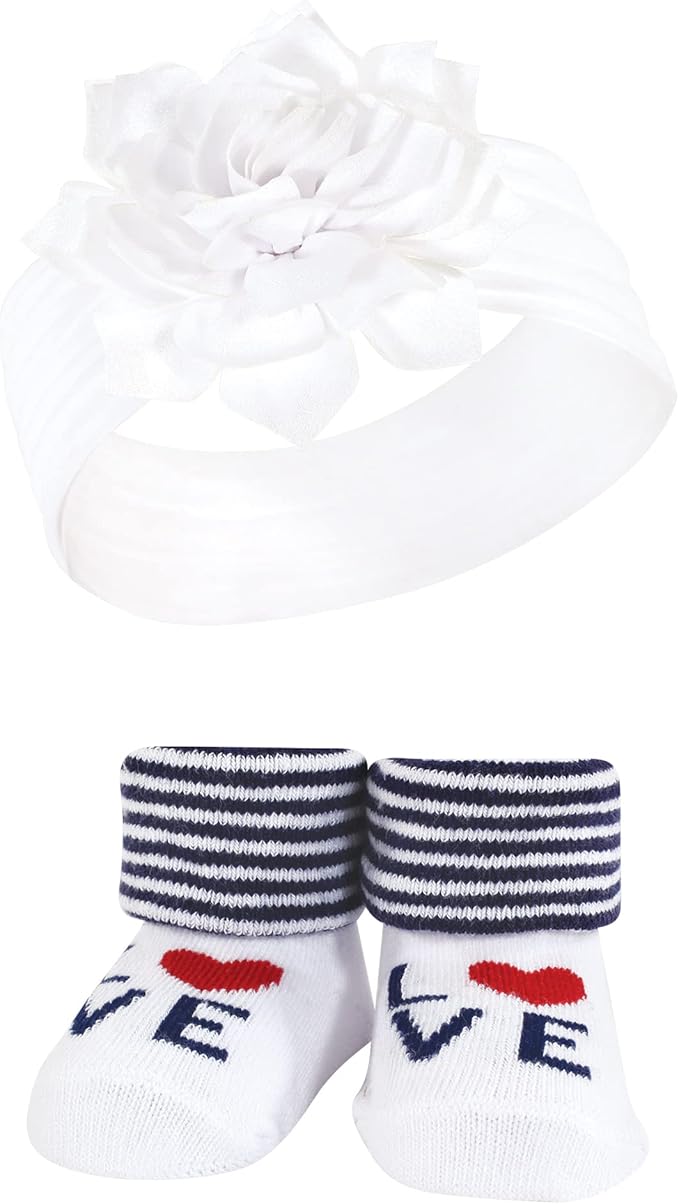 Hudson Baby Girl's Headband and Socks Giftset