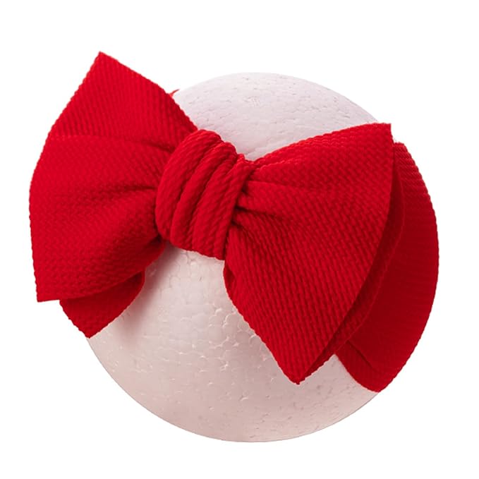 KIDOCHEESE Big Bows Baby Girl Headbands with Bows Elastics Nylon Hairbands Oversized Head Wraps Large Hair Bow Hair Accessories for Baby Girls Newborn Infant Toddlers Kids