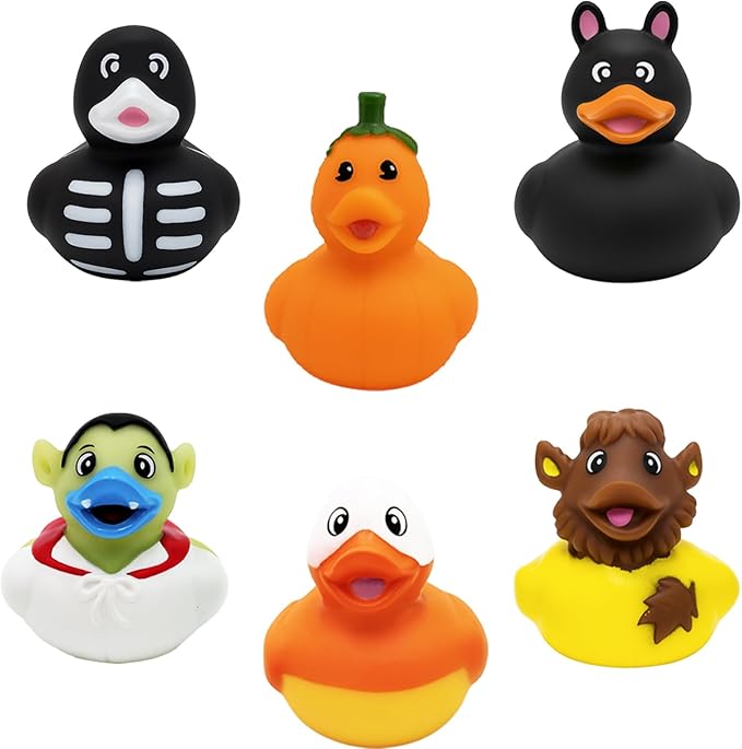 50-Pack Halloween Rubber Duck Toy Duckies for Kids, Fun Bath Birthday Gifts Baby Showers Summer Beach and Pool Activity, 2 Inches