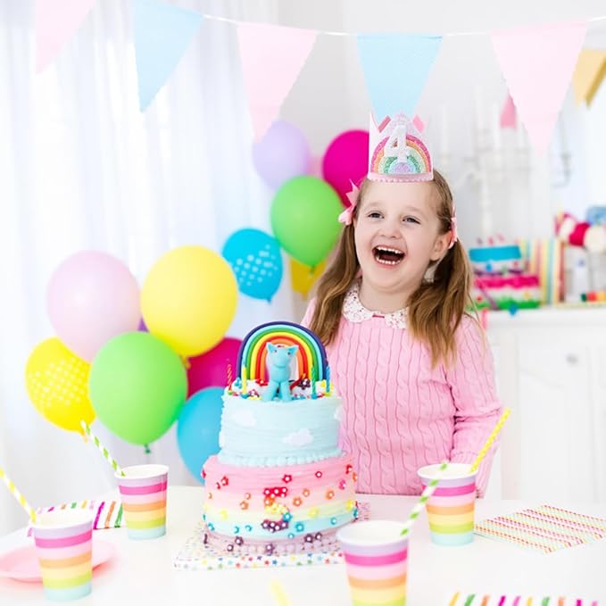 Boy Girl Birthday Crown, Prince Princess Birthday Hat Headband Tiara Crown Cake Photo Prop Party Decorations
