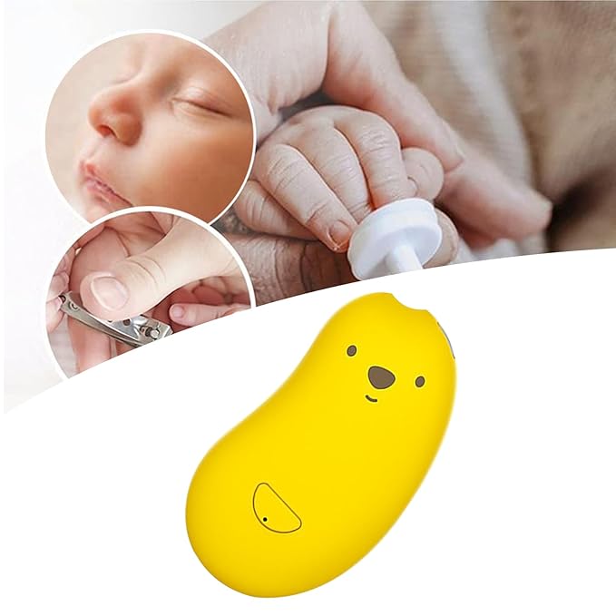 Electric Nail Clipper, Baby Nail Grinder, Electric Nail File Drill for Baby with 6 Grinding Heads, USB Charging Safety Fingernail Trimmer, Lightweight and Portable (Yellow)