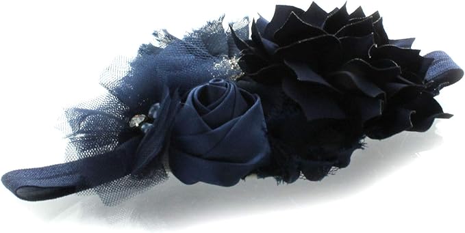 My Lello Shabby Fabric Flower Cluster Headbands Baby - Girls - Toddler Stretchy Elastic