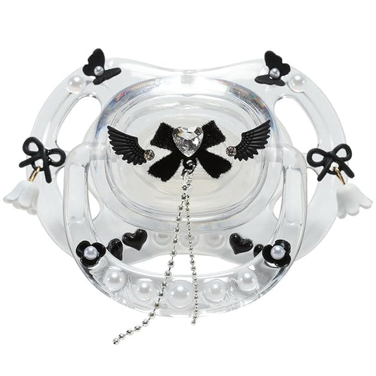 CutiePlusU Adult Size Pacifier DIY Big Shield Pacifier - White