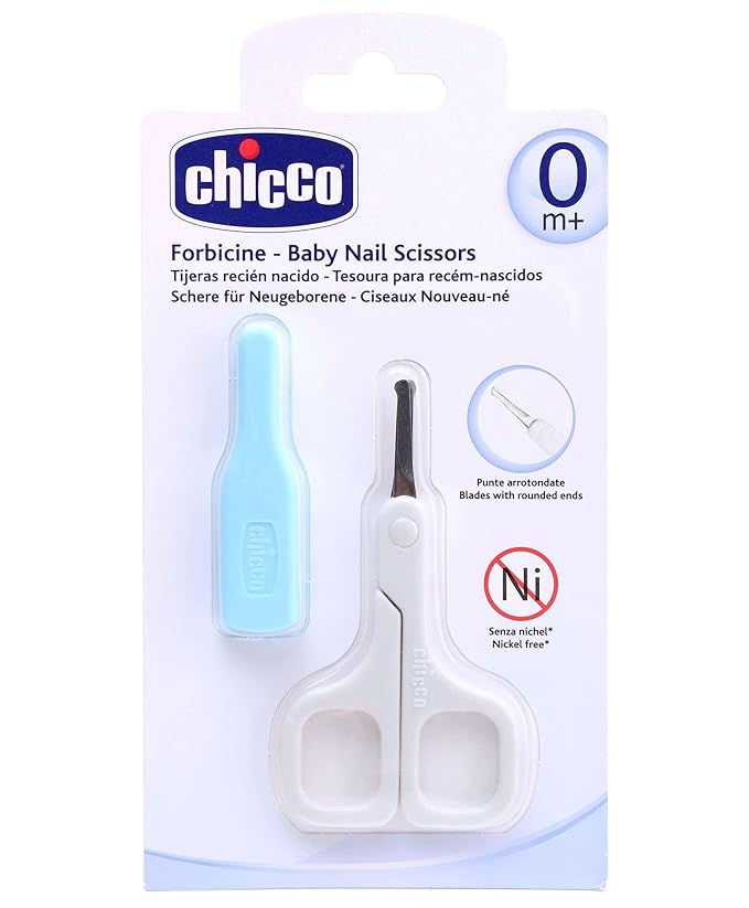 CHICCO BABY NAIL SCISSORS SAFE HYGIENE BLUE