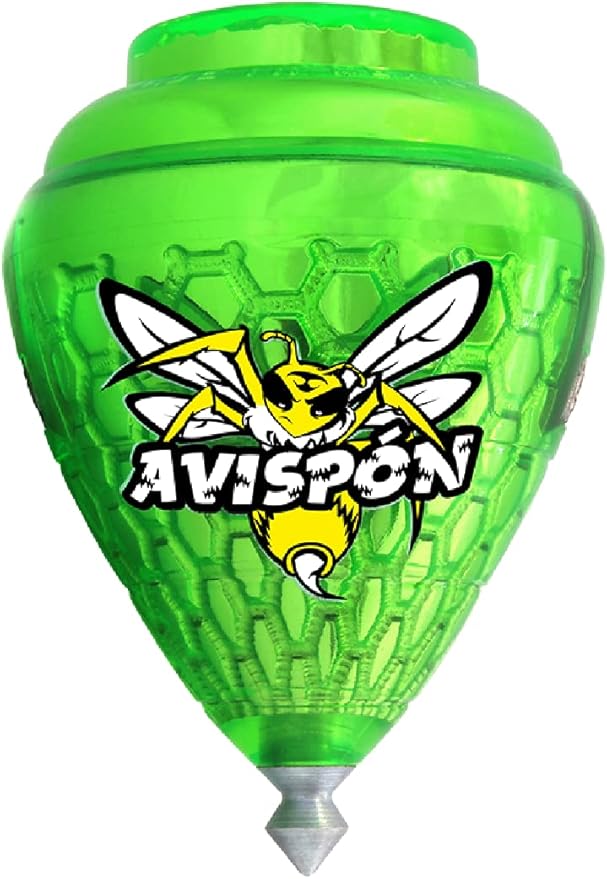 3 Pack Avispon Durable Plastic Spin Tops for Kids Metal Tip Made in Mexico - Trompo Mexicano Avispon Plco Durable & Punta de Metal (Pack of 3 Assorted Colors)