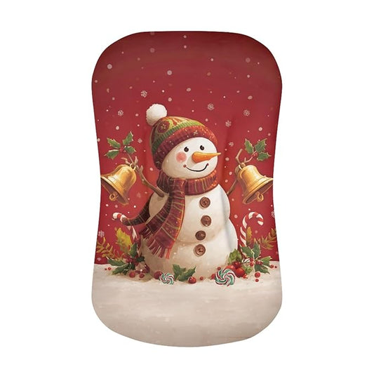 Snowman Print Baby Lounger Cover Breathable Baby Nest Cover for Newborn 0-24 Months Soft Portable Infant Nest Protector, Christmas
