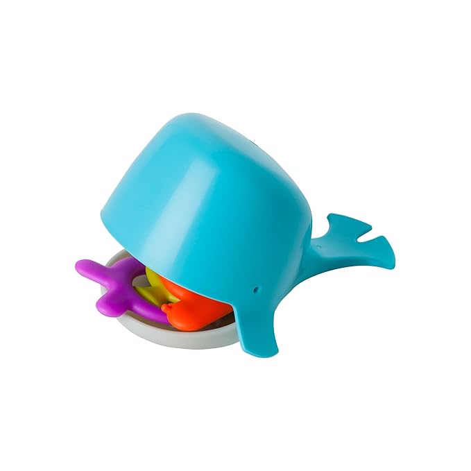 Boon Chomp Whale Bath Toy - Interactive Baby Bath Toys for Sensory Fun - Sensory Toddler Toys for Bath Time - Baby Gifts and Toddler Water Toys - Aqua - Ages 12 Months and Up