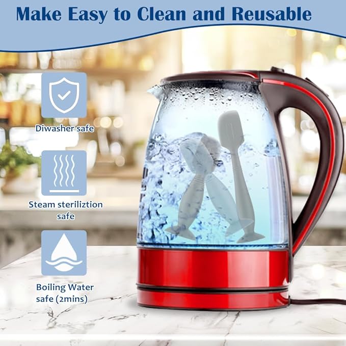 Baby Diaper Cream Spatula,2 Pack Silicone Diaper Cream Applicator Baby Butt Paste Spatula Diaper Cream Brush for Newborn Baby, 1 x Large Size,1 x Small Size (Khaki)
