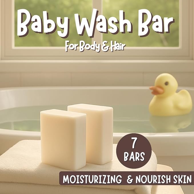 Fragrance Free Baby Bar Soap for Sensitive Skin | Unscented Natural soap bar for toddlers kids adults with gentle skin | Organic ING | Made in USA | 7 Bars (3.5 oz Each)